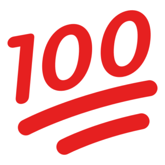 100 One-Hundred Emoji Decal (Red)